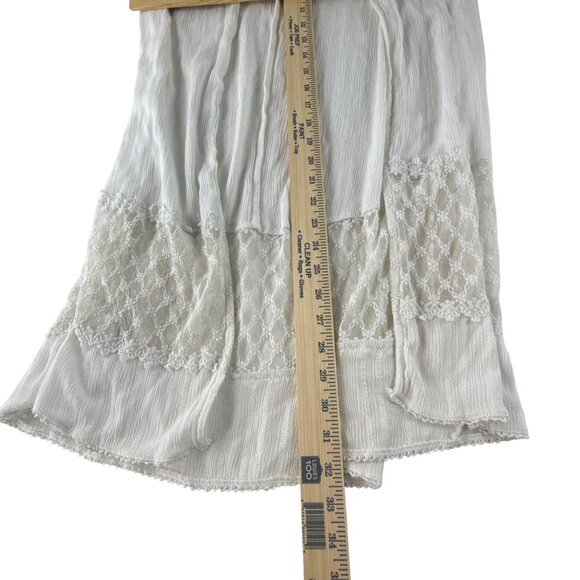 Knox Rose Ivory Lace Trim Cardigan XS S Open Front Boho Festival Lightweight Top - Picture 7 of 7